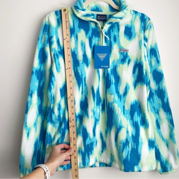 NWT NEW Columbia PFG Super Tidal Fleece 1/4 zip sweater Pullover size Small blue - Picture 6 of 9